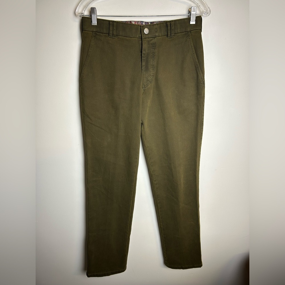 Meyer‎ Fabric by Cramer Olive Green Men's jeans Size 30x32 minimalist neutral